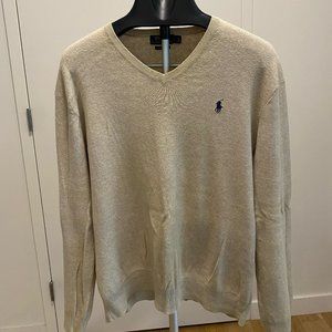 Ralph Lauren Beige V-Neck Sweater